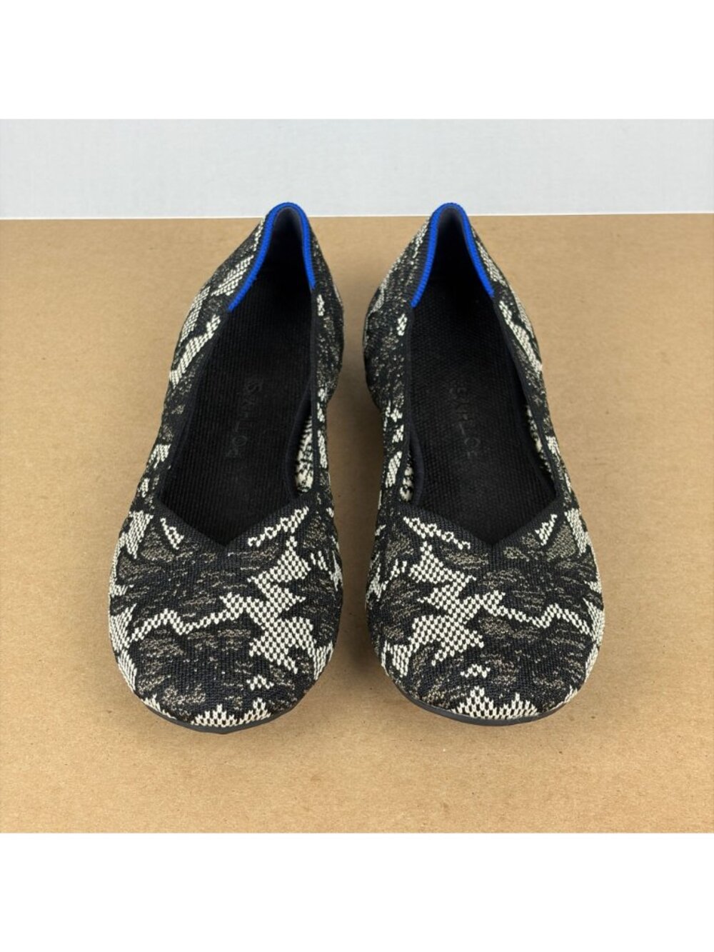 Rothy's The Flat Chantilly Slip on Ballet Flats Womens 10.5 Black Floral Round - Picture 2 of 10